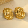 Wholesale Stainless Steel Women's Fashion Geometric Wave Electroplated Earrings