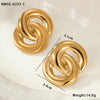 Wholesale Stainless Steel Women's Fashion Geometric Wave Electroplated Earrings