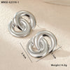 Wholesale Stainless Steel Women's Fashion Geometric Wave Electroplated Earrings