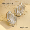 Wholesale Stainless Steel Women's Fashion Geometric Wave Electroplated Earrings