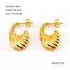 Wholesale Stainless Steel Women's Geometric Cshaped Retro Light Luxury Electroplated Earrings