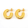 Wholesale Stainless Steel Women's Geometric Cshaped Retro Light Luxury Electroplated Earrings