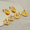 Wholesale Stainless Steel Women's Geometric Cshaped Retro Light Luxury Electroplated Earrings