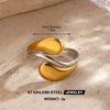 Wholesale Stainless Steel Women's Geometric Love Wings Ring With Electroplating And Hip Hop Style