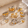 Wholesale Stainless Steel Women's Geometric Love Wings Ring With Electroplating And Hip Hop Style