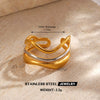 Wholesale Stainless Steel Women's Geometric Love Wings Ring With Electroplating And Hip Hop Style