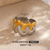 Wholesale Stainless Steel Women's Geometric Love Wings Ring With Electroplating And Hip Hop Style