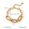 Wholesale Stainless Steel Women's Geometric Oval Chain Stitching Electroplated Bracelet