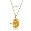 Wholesale Stainless Steel Women's Heart Shaped Geometric Pendant Necklace With 18K Plating