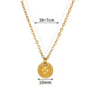 Wholesale Stainless Steel Women's Heart Shaped Geometric Pendant Necklace With 18K Plating