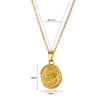 Wholesale Stainless Steel Women's Heart Shaped Geometric Pendant Necklace With 18K Plating