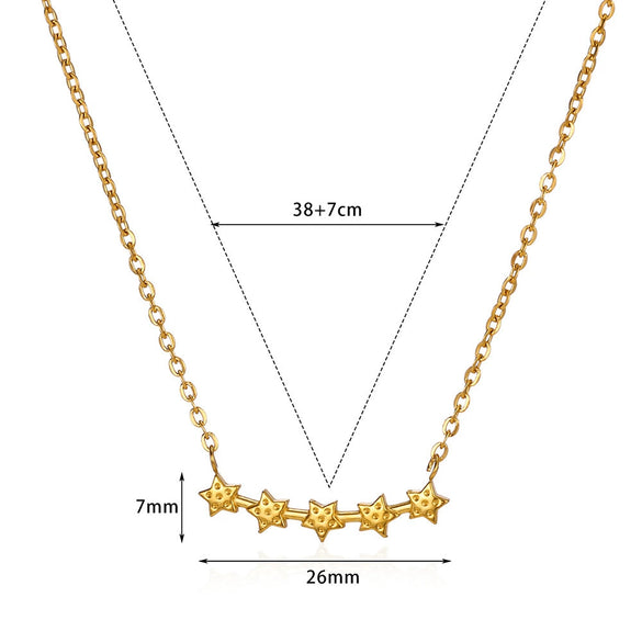 Wholesale Stainless Steel Women's Heart Shaped Geometric Pendant Necklace With 18K Plating