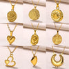 Wholesale Stainless Steel Women's Heart Shaped Geometric Pendant Necklace With 18K Plating