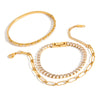 Wholesale Stainless Steel Women's Love Zircon Bracelet With Geometric Pattern And Electroplating