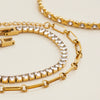 Wholesale Stainless Steel Women's Love Zircon Bracelet With Geometric Pattern And Electroplating