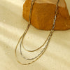 Wholesale Stainless Steel Women's Minimalist Geometric 18K Gold Plated Snake Bone Chain Necklace With Pendant