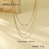 Wholesale Stainless Steel Women's Minimalist Geometric 18K Gold Plated Snake Bone Chain Necklace With Pendant