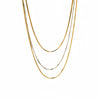 Wholesale Stainless Steel Women's Minimalist Geometric 18K Gold Plated Snake Bone Chain Necklace With Pendant