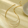Wholesale Stainless Steel Women's Minimalist Geometric 18K Gold Plated Snake Bone Chain Necklace With Pendant