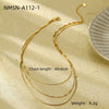 Wholesale Stainless Steel Women's Minimalist Geometric 18K Gold Plated Snake Bone Chain Necklace With Pendant