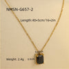Wholesale Stainless Steel Women's Necklace With Square Zircon Pendant Electroplated Fashion Style
