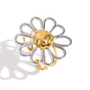 Wholesale Stainless Steel Women's Ring With Geometric Pattern Color Matching Flower Design And Electroplating