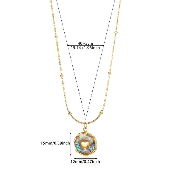 Wholesale Stainless Steel Women's Sweet Love Heart Electroplated Clavicle Necklace Jewelry