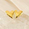 Wholesale 316L Stainless Steel Women's Three Dimensional Heart Shaped Electroplated Earrings
