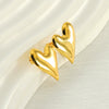 Wholesale 316L Stainless Steel Women's Three Dimensional Heart Shaped Electroplated Earrings
