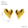 Wholesale 316L Stainless Steel Women's Three Dimensional Heart Shaped Electroplated Earrings