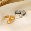 Wholesale Stainless Steel Wrench Ring Women's Retro Style 18K Gold Plated