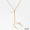 Wholesale Stainless Steel Y Shaped Rectangular Pendant Necklace With Long Vacuum Plating For Women Geometric Style