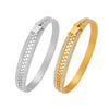 Wholesale Stainless Steel Zipper Full Diamond Bracelet With Simple Geometric Design And 18K Gold Plated Electroplating