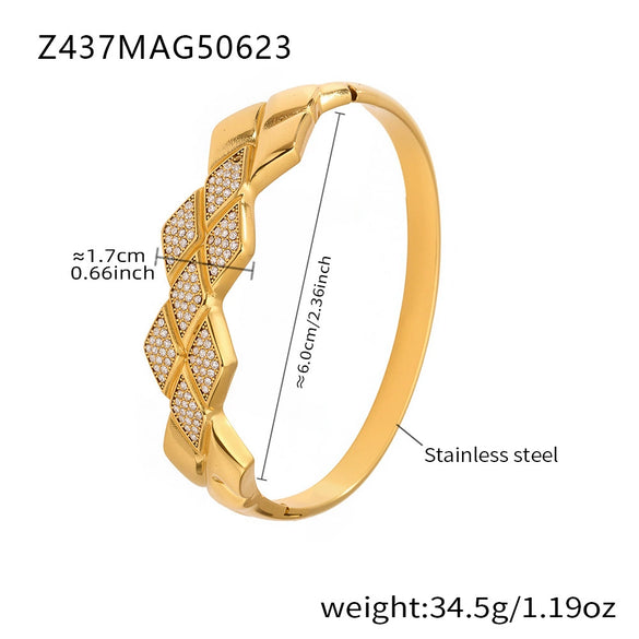 Wholesale Stainless Steel Zircon Bracelet Fashion Ol Style With Electroplating