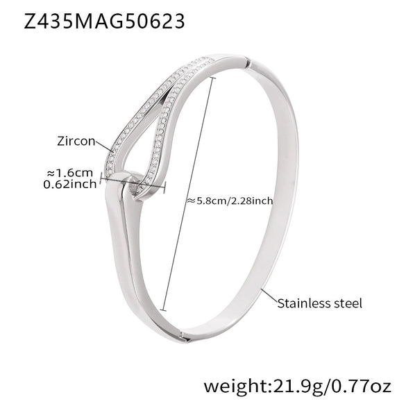 Wholesale Stainless Steel Zircon Bracelet Fashion Ol Style With Electroplating