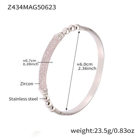 Wholesale Stainless Steel Zircon Bracelet Fashion Ol Style With Electroplating