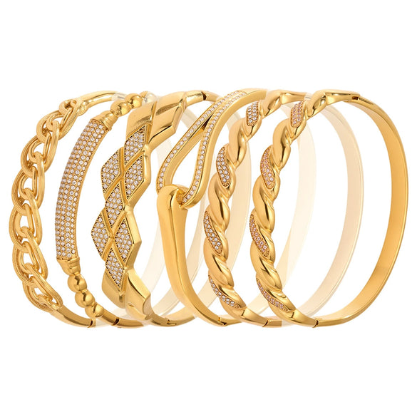 Wholesale Stainless Steel Zircon Bracelet Fashion Ol Style With Electroplating