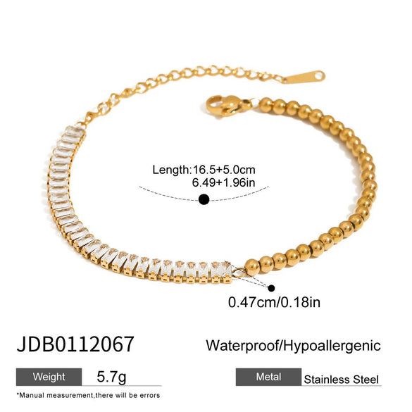 Wholesale Stainless Steel Zircon Bracelet Stacked To Wear Light Luxury High End Jewelry For Women With Geometric Style And Electroplating Treatment