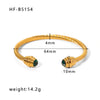 Wholesale Stainless Steel Zircon Bracelet With Rebar Pattern For Female 18K Vacuum Plated Electroplated Design Bulb Opening Geometric Style