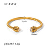 Wholesale Stainless Steel Zircon Bracelet With Rebar Pattern For Female 18K Vacuum Plated Electroplated Design Bulb Opening Geometric Style