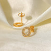 Wholesale Stainless Steel Zircon Earrings Electroplated For Women Geometric Style