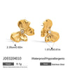 Wholesale Stainless Steel Zircon Earrings Retro Style Bow Pattern Electroplated For Women