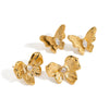 Wholesale Stainless Steel Zircon Earrings Retro Style Bow Pattern Electroplated For Women