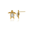 Wholesale Stainless Steel Zircon Earrings With French Pearl Bow Tie Pattern And Electroplating For Women