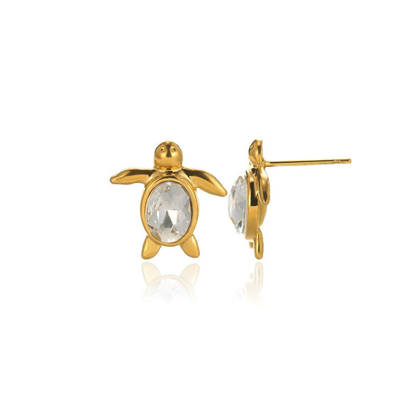 Wholesale Stainless Steel Zircon Earrings With French Pearl Bow Tie Pattern And Electroplating For Women
