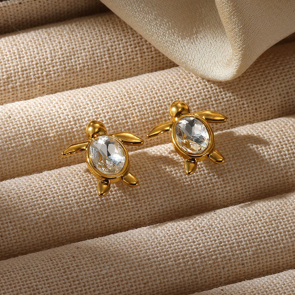 Wholesale Stainless Steel Zircon Earrings With French Pearl Bow Tie Pattern And Electroplating For Women