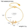 Wholesale Stainless Steel Zircon Fourleaf Flower Doublelayer Clavicle Necklace Bracelet Set With Pvd Electroplated Treatment For Women In Light Luxury Style
