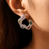 Wholesale 316L Stainless Steel Zircon Geometric Cshaped Earrings Electroplated For Women