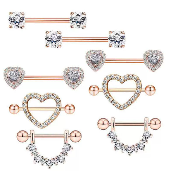 Wholesale Stainless Steel Zircon Geometric Retro Breast Jewelry With Electroplating Treatment