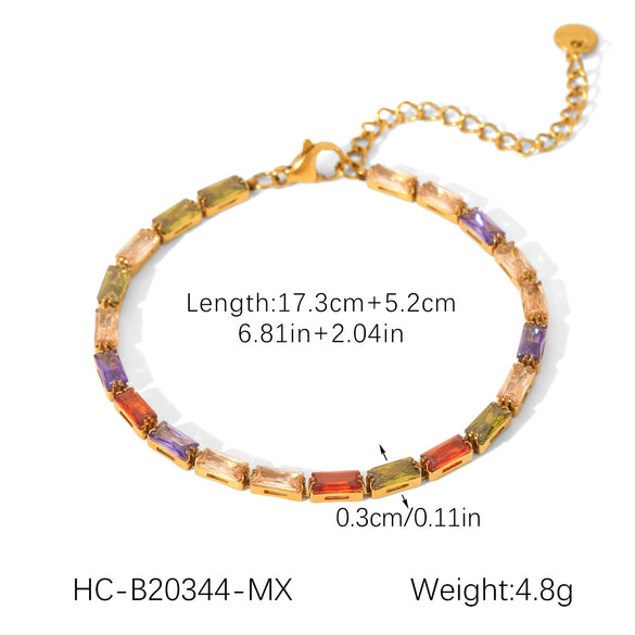 Wholesale Stainless Steel Zircon Heart Shape Flower Geometric Women's Bracelet